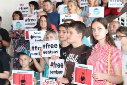 Акція #FreeSentsov у Бахмуті: як це було (фото і відео)